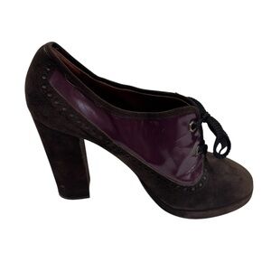 Marc by Marc Jacobs Maroon Leather Oxford Platform Heels Size 41 (10.5)